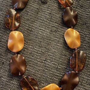 Elegant Brown and Amber Necklace
